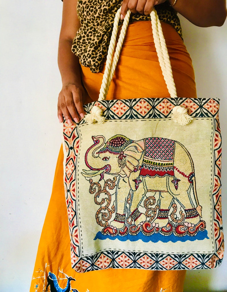 Eco Friendly Sri Lankan Handmade Tote Bags With Colorful Traditional