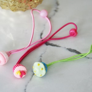 Cupcake Haarbänder: 3er Set, Kinder Pferdeschwanz Inhaber