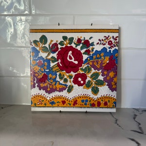 Keramikfliese Wandkunst Vintage Made in France