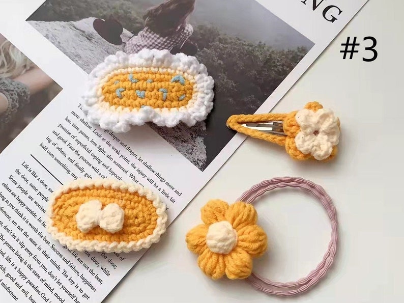 Hair Clip Crochet Crochet Hair Accessories Handmade Crochet Etsy
