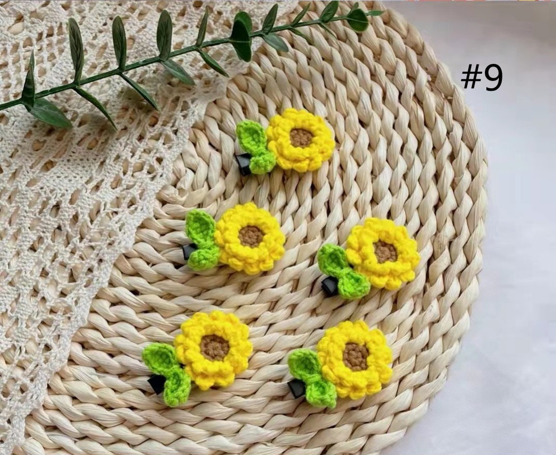 Hair Clip Crochet Crochet Hair Accessories Handmade Crochet Etsy