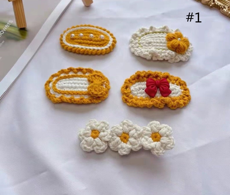 Hair Clip Crochet Crochet Hair Accessories Handmade Crochet Etsy