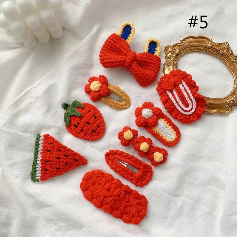 Hair Clip Crochet Crochet Hair Accessories Handmade Crochet Etsy