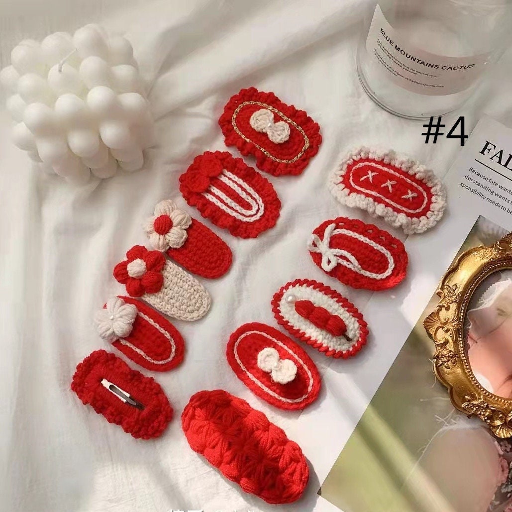 Hair Clip Crochet Crochet Hair Accessories Handmade Crochet Etsy