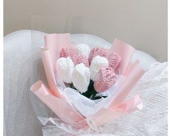 Virkade tulpaner | Virkad blombukett | Present till henne