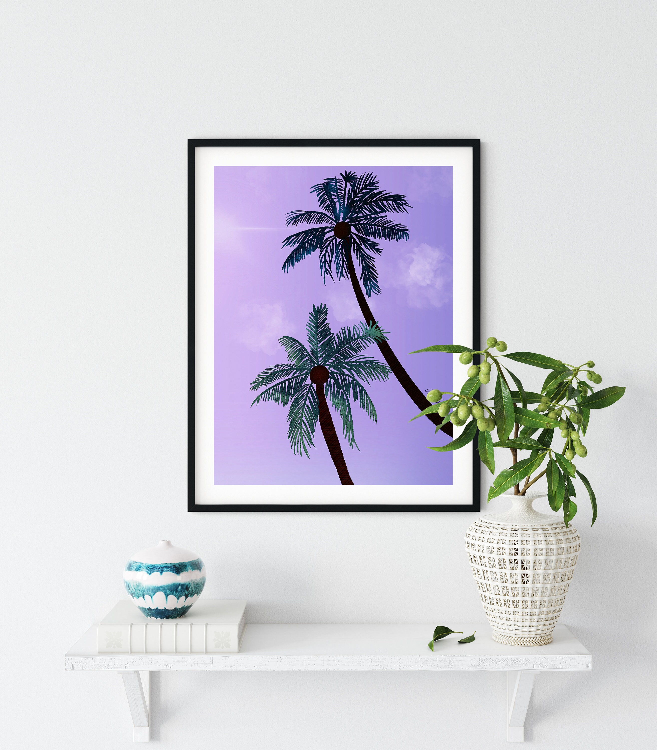 Twin Palm Trees Printable Wall Art Set of 2 INSTANT Etsy