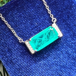 Minimalist PARAIBA Ocean Blue Pendant, Paraiba TOURMALINE, Magnificent Exotic Neon Vivid Blue Pendant, Exotic Iced Blue Paraiba 18KGP