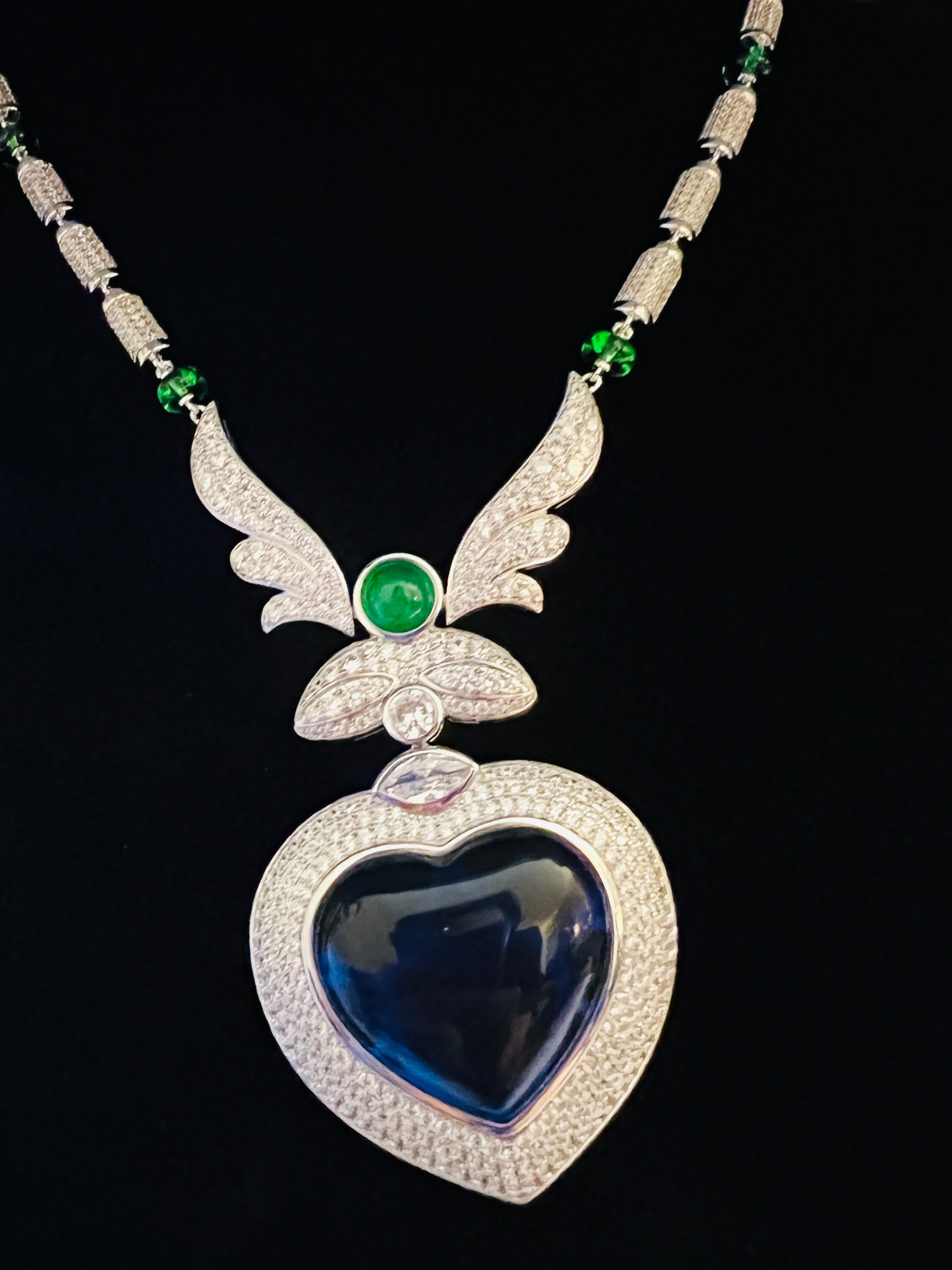 Emperor Trapezoid Slab Necklace - Sky Blue