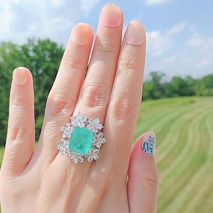 PARAIBA Blue Jewelry Floral Paraiba TOURMALINE Magnificent, Exotic Neon Vivid Blue Color, Neon Glow Blue Paraiba Jewelry 18KGP Best Gift