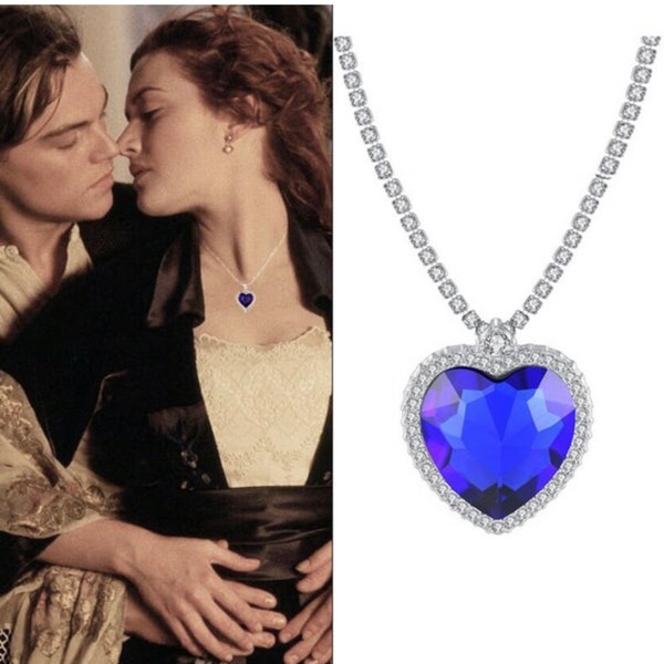 Titanic Blue Diamond Style Blue Crystal Necklace Luxury gift Necklace, Inspired by Titanic, Rose Necklace from Titanic