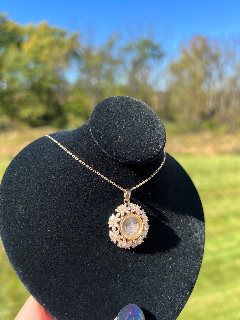HAPPY DIAMOND Pendant Floating Movable Diamond Pendant - Etsy