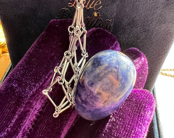 Crystal Pouch / Crystal Holder Interchangeably Raw Crystal Necklace For Birthstone