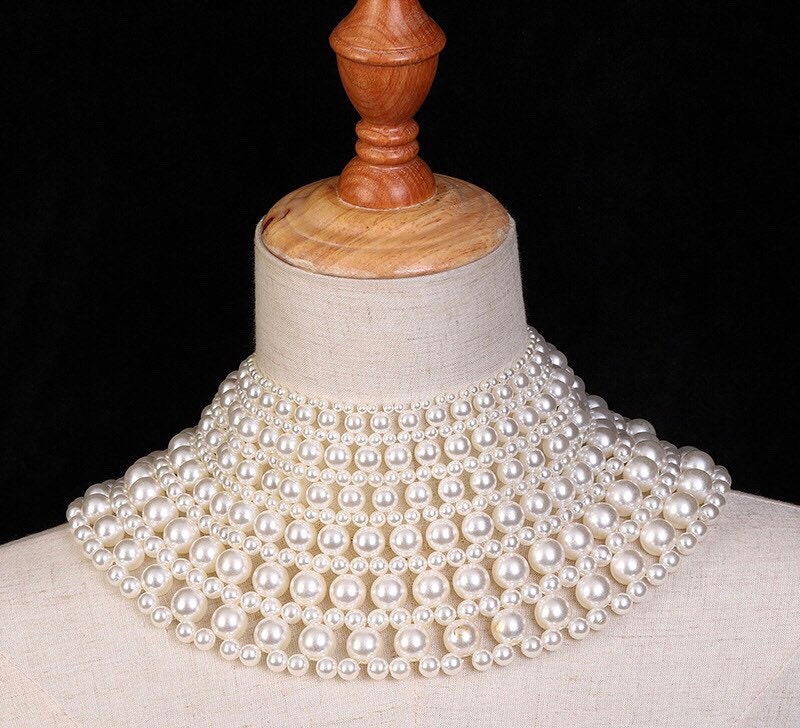Exquisite wedding pearl collar bride wedding dress pearl Etsy