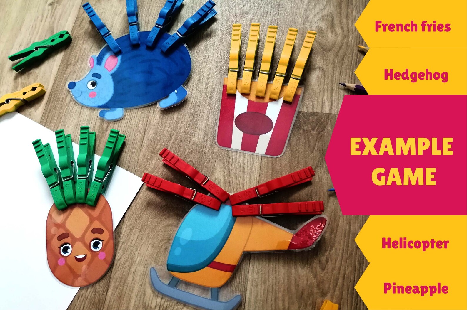 Clothespins Game Printable Preschool Kids Activity Paper Etsy