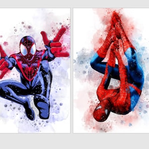 A3 A3 A4 High Quality Unframed Modern Watercolour Superhero Prints Boys Girls Room Kids Bedroom Home Decor Modern Wall Art image 2