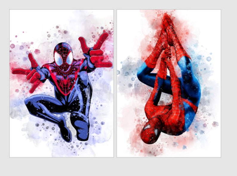 A3 A3 A4 High Quality Unframed Modern Watercolour Superhero Prints Boys Girls Room Kids Bedroom Home Decor Modern Wall Art image 2