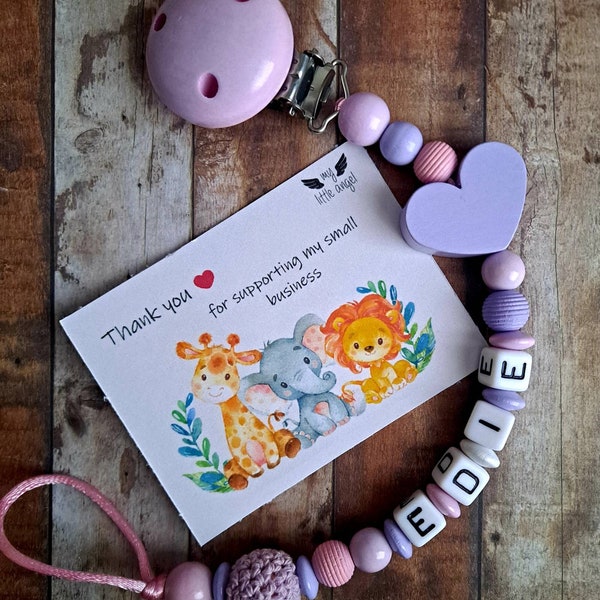 Personalised Wooden Heart Dummy Clip | Handmade | Baby Boy, Baby Girl | Baby Shower Gift | FREE MAM Adapter | Fast Dispatch |