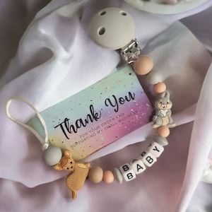 Beautiful Personalised Baby Clip | New Baby Gift | Baby Shower | Pacifier Chain | Baby Girl | Baby Boy | MAM | Unisex |