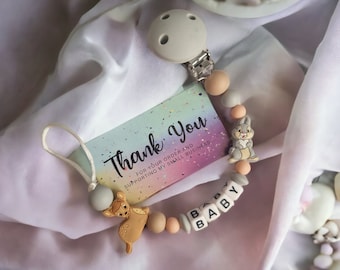 Beautiful Personalised Dummy Clip | New Baby Gift | Baby Shower | Pacifier Chain | Baby Girl | Baby Boy | MAM | Unisex |