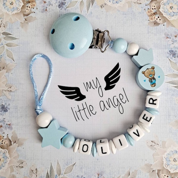 Personalised Tatty Teddy Dummy Clip | Gift | Baby Shower | Baby Boy | Baby Girl | Unisex | Pacifier Chain | MAM Handmade | Me to You