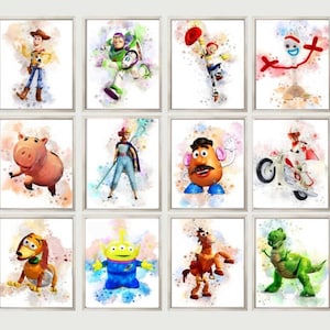 A3 A4 | Toy Story 1 2 3 4 Prints | HQ | Unframed | Boys Room | Girls Room | Unisex | Wall Art | Home Decor | Modern Watercolour Design