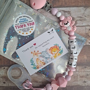 Personalised Little Sister / Little Brother Dummy Clip - Pacifier Chain For Baby - MAM Compatible (UK Made)