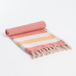 Soft and Cozy Linen Herringbone Throw for Home Décor Waffle blanket Couch throw Sofa throw image 1