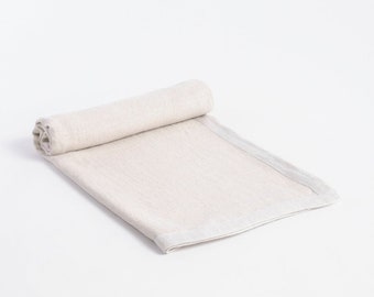 Natural Linen Twill Weave Throw - Soft and Breathable Blanket for Cozy Home Decor and Relaxation