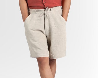 Men's linen Kai Shorts, Oatmeal shorts, Gifts for men, Linen sleepwear