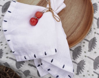 Linen Napkins- Set of 2, Washed linen napkins Wedding linen napkins-Linen table-cloth napkins