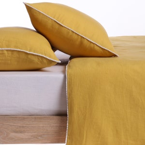 100% Linen Duvet Cover Set, 3 PC Set , Premium Organic European Flax, Bedding set, Coconut button, Comforter Twin Twin XL Double Queen King image 5