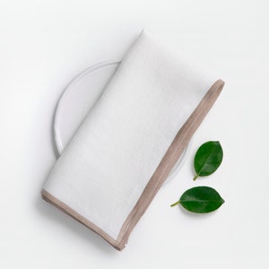 Handmade White Linen Napkin Set of 2 Eco-Friendly Table Linens for Stylish Dining image 1