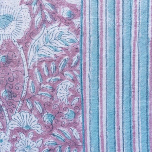 Buy Linen Hand Tucked Block Prints Quilt Online Colour Pink Single Twin XL Double Queen King Bed Sheet Set Mabel Purple