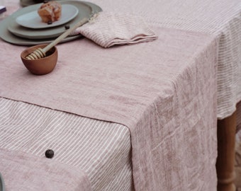 Linen Rose Chambray Table Runner Elegant Linen Table Runner Christmas Decorations For Table Runner