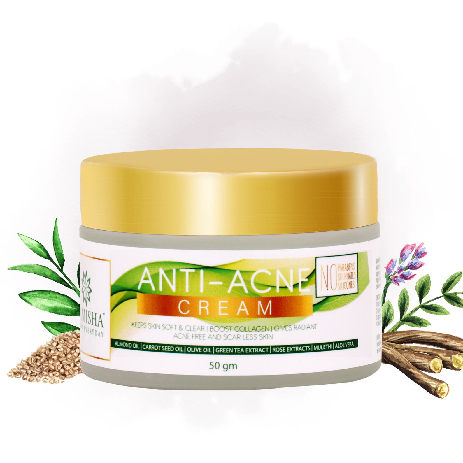 ACNE FACE CREAM Acne Removal Cream Almond Oil Herbal Acne Etsy