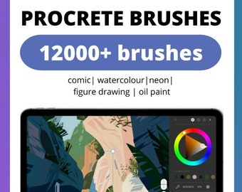 12000+ Procreate Brushes for iPad: Comic, Watercolor, Neon (Digital Download)