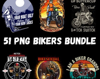 51 PNG Bikers Motorcycles Bundle Printing Tshirt PNG Digital File Download