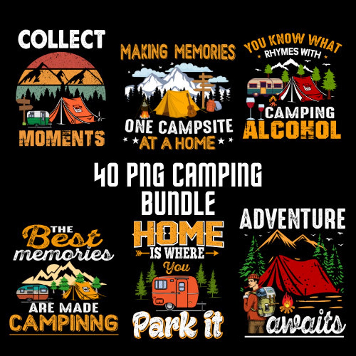 Download 40 PNG Camping Hobby Bundle Printing Tshirt PNG Digital ...