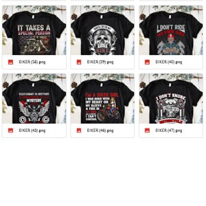 May include: A collection of 18 black t-shirts with various motorcycle-themed designs. The designs feature skulls, motorcycles, speedometers, and text such as "Born to Ride" and "It Takes a Special Person".
