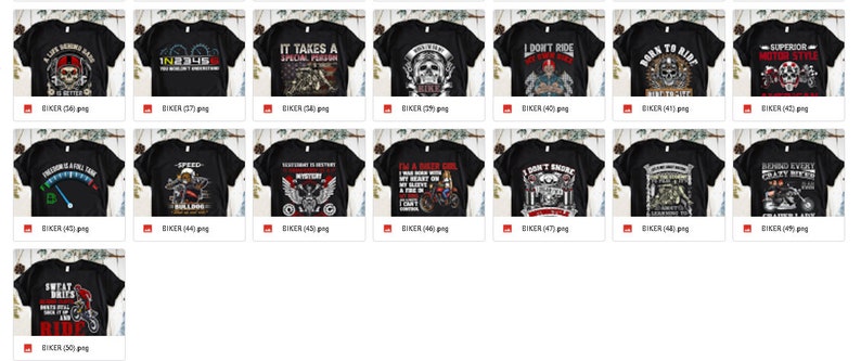 May include: A collection of 18 black t-shirts with various motorcycle-themed designs. The designs feature skulls, motorcycles, speedometers, and text such as "Born to Ride" and "It Takes a Special Person".