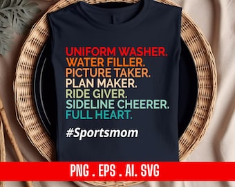 Sport Mom Design Druck Sublimations-T-Shirt Png Eps Ai SVG Digitale Datei Download