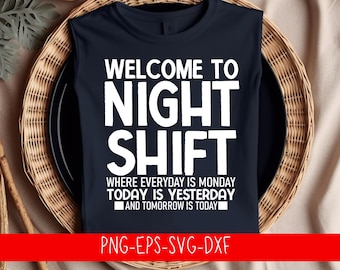 Funny Night Shift Quote SVG | Overnight Worker Shirt Design (Digital Download)
