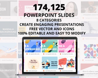Powerpoint Business Slides 174,125 Templates with 8 Designer Categories Presentation