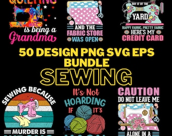 Couture de passe-temps : lot de 50 fichiers PNG EPS (fichier numérique)