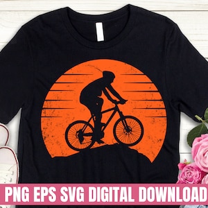 Design PNG SvG EPS Mountain Bike Adventure Sun Down Printing Sublimation Tshirt PNG Digital File Download
