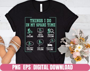 Cykelhobby T-shirtdesign, fritidsaktiviteter (PNG, EPS)