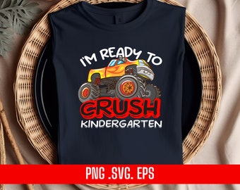 Monster Truck Kindergarten T-Shirt Design (Digital File)