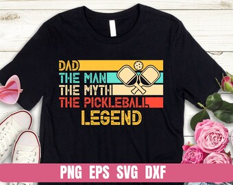 Diseño de camiseta "Papá Leyenda del Pickleball" (Archivo digital en formatos png, svg, eps, dxf)