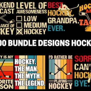 100 Bundle Design Png Eps Music Hockey Player Sports Printing Sublimation Tshirt PNG Digital File Download