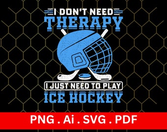 Eishockey Therapie Design, T-Shirt Druck (Digitaler Download)